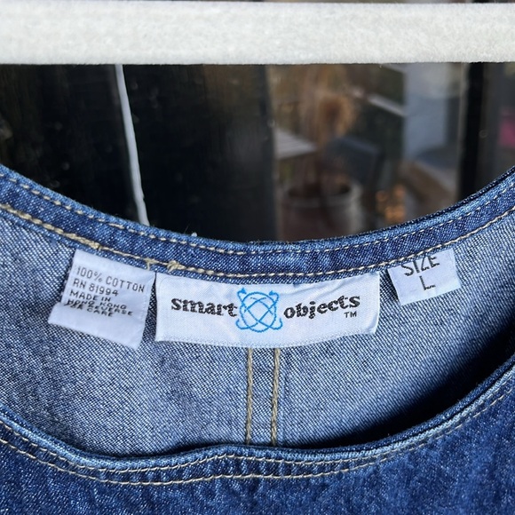 🇺🇸 Smart Objects - Embroidered American Flag Denim Dress - Size Large - Picture 5 of 5